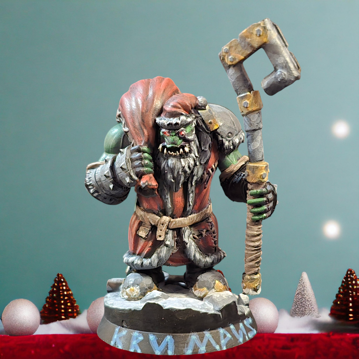 Orks X-Maz Boss, Orks proxy miniature, 28mm heroic scale unpainted resin, view 8