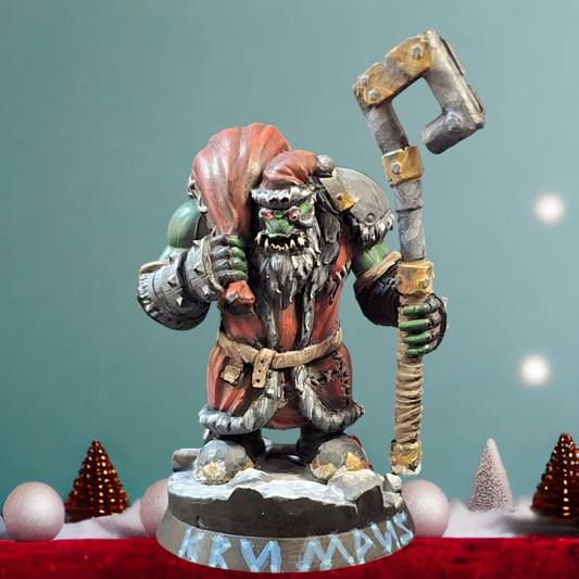 Orks X-Maz Boss, Orks proxy miniature, 28mm heroic scale unpainted resin, view 8