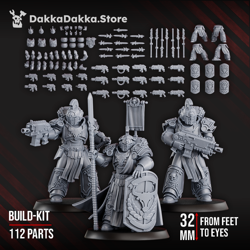 Space Knights Bullwhip Clan Warriors (Build Kit) - Prime Armored Battleline Squad of Space Knights, Space Knights proxy