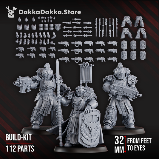 Space Knights Bullwhip Clan Warriors (Build Kit) - Prime Armored Battleline Squad of Space Knights, Space Knights proxy