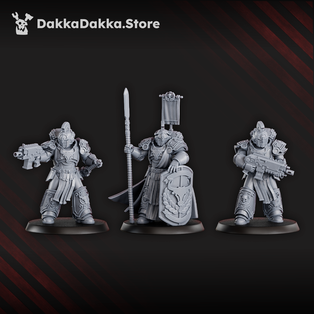 Space Knights Bullwhip Clan Warriors (x3) - Prime Armored Battleline Squad of Space Knights (3 Units), Space Knights, view 4