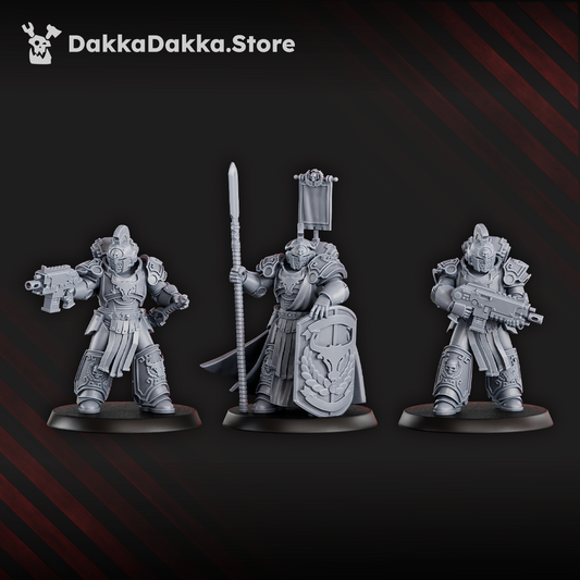 Space Knights Bullwhip Clan Warriors (x3) - Prime Armored Battleline Squad of Space Knights (3 Units), Space Knights, view 4