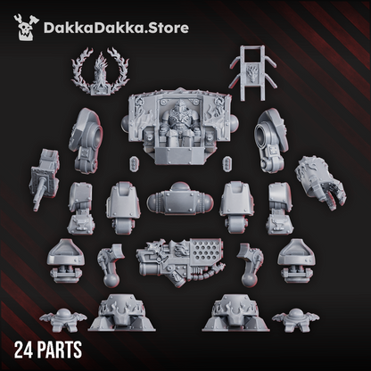 Space Knights Dreadscout, Space Knights proxy miniature, 28mm heroic scale unpainted resin, view 2