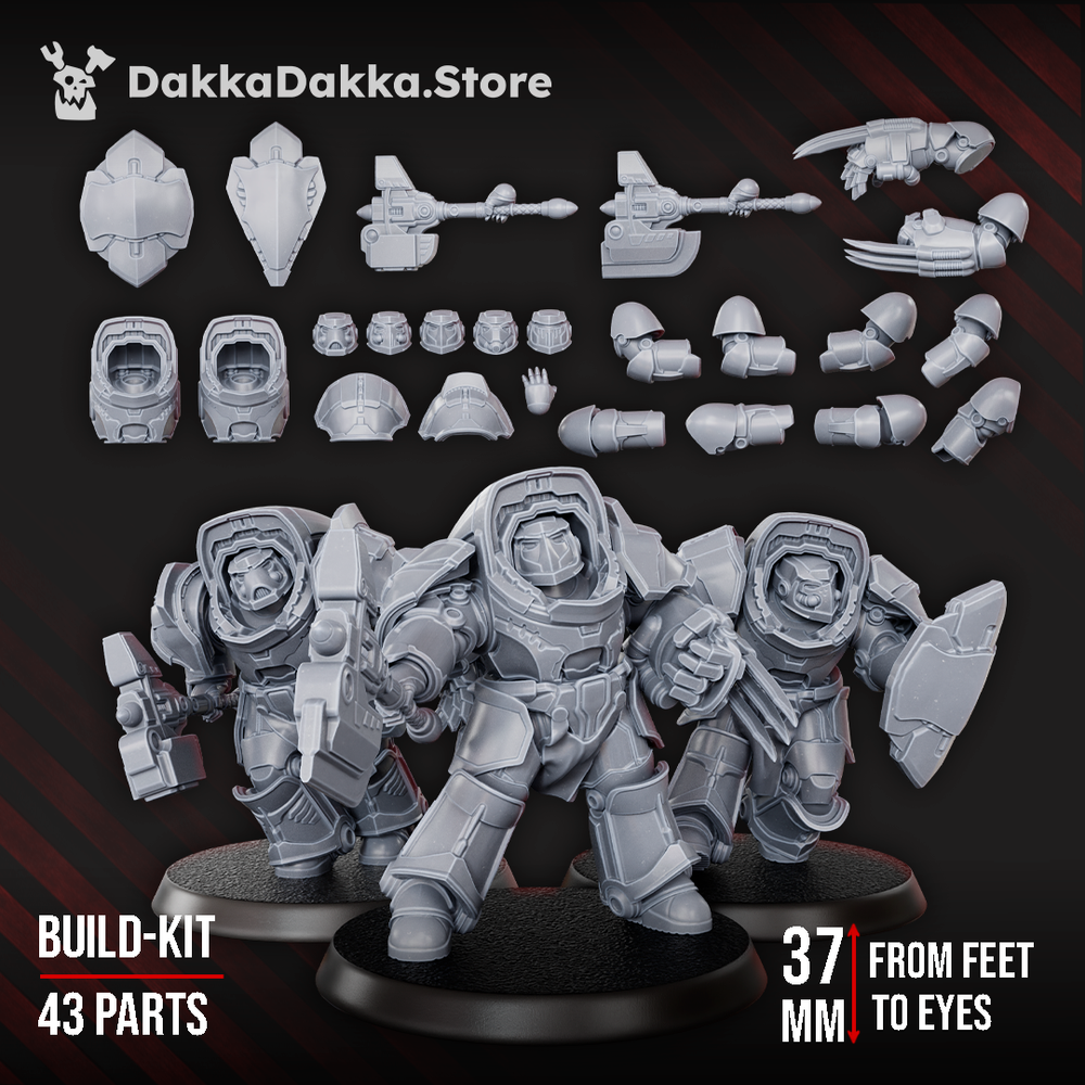 Space Knights Heavy Knights of the Golden Pavise (Build Kit) - Destroyer Armored Space Assault Squad of Citadel, view 3