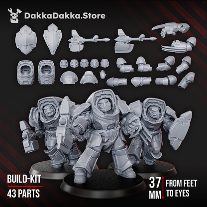 Space Knights Heavy Knights of the Golden Pavise (Build Kit) - Destroyer Armored Space Assault Squad of Citadel, view 3