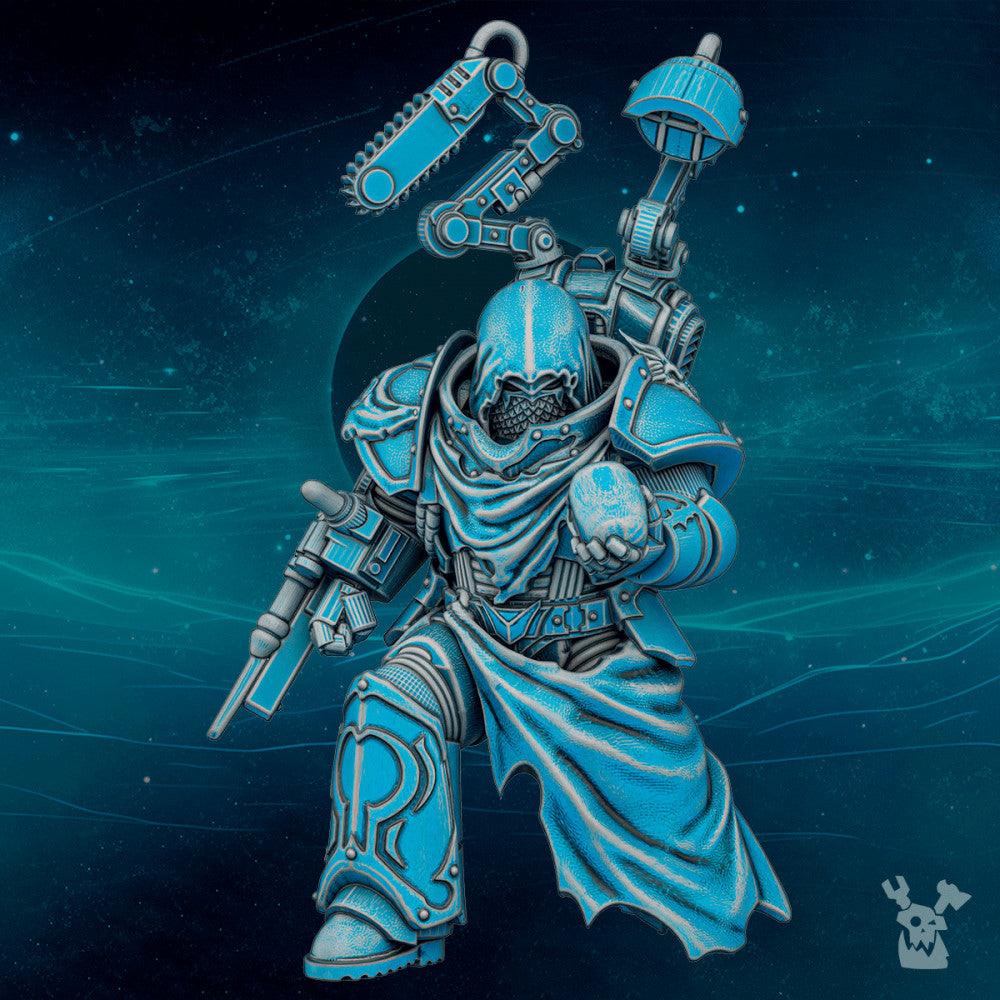 Imperial Army Scylla Cauros Apothecary, Imperial Army proxy miniature, 28mm heroic scale unpainted resin