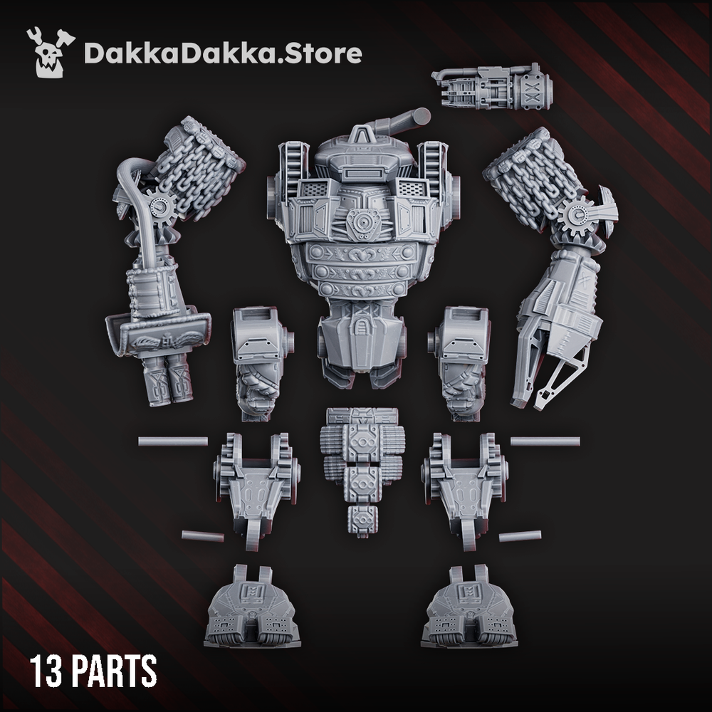 Tech Priests Machine Cult Battle Robot, Tech Priests proxy miniature, 28mm heroic scale unpainted resin, view 4