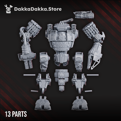 Tech Priests Machine Cult Battle Robot, Tech Priests proxy miniature, 28mm heroic scale unpainted resin, view 4