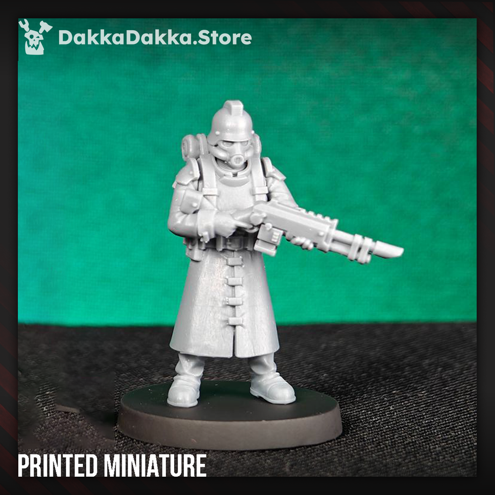 Trench Warfare 3rd Death Division Gunman, Trench Warfare proxy miniature, 28mm heroic scale unpainted resin, view 4