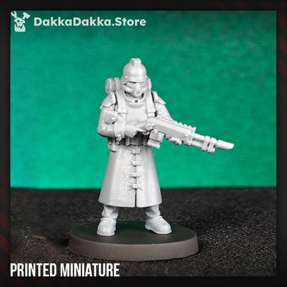 Trench Warfare 3rd Death Division Gunman, Trench Warfare proxy miniature, 28mm heroic scale unpainted resin, view 4