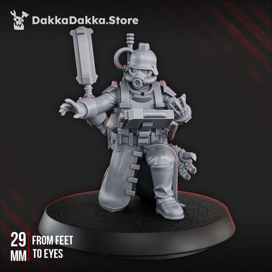 Trench Warfare 3rd Death Division Radio Operator, Trench Warfare proxy miniature, 28mm heroic scale unpainted resin