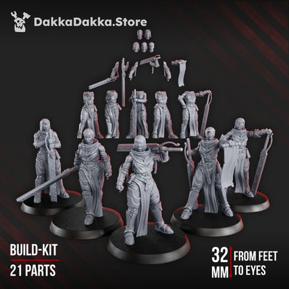 Battle Sisters Poenitentiam Head Bits Set x5 (5 Units), Battle Sisters resin conversion bits, 28mm heroic scale, view 3