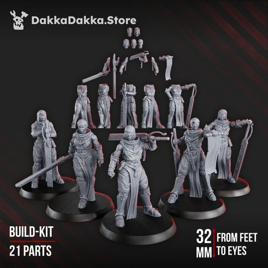 Battle Sisters Poenitentiam Head Bits Set x5 (5 Units), Battle Sisters resin conversion bits, 28mm heroic scale, view 3