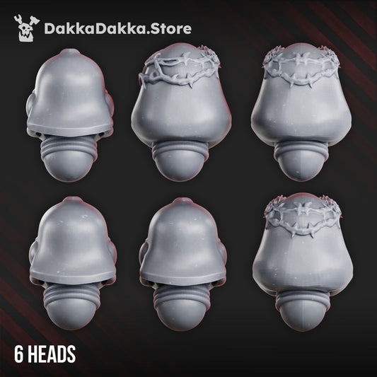 Battle Sisters War Sisters Head Bits Bloody Rose 2 Helmet Set x6 (6 Units), Battle Sisters resin conversion bits, view 2