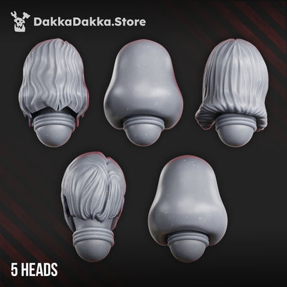 Battle Sisters War Sisters Head Bits Great Martyrs Set x5 (5 Units), Battle Sisters resin conversion bits, 28mm, view 2