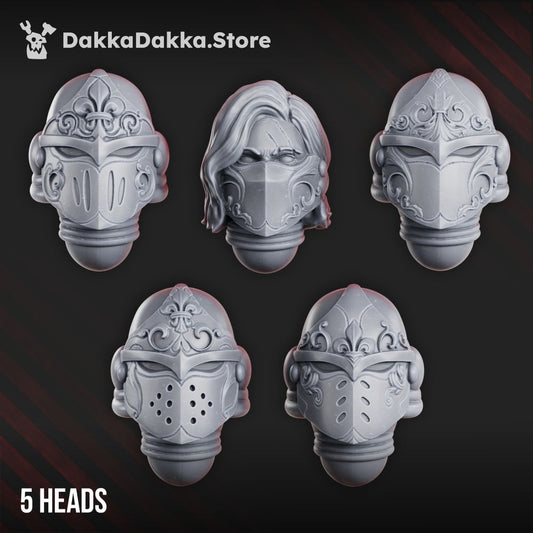 Battle Sisters War Sisters Head Bits Valiant Heart Set x5 (5 Units), Battle Sisters resin conversion bits, 28mm heroic scale