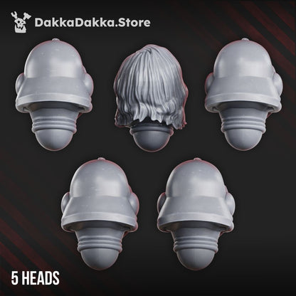 Battle Sisters War Sisters Head Bits Valiant Heart Set x5 (5 Units), Battle Sisters resin conversion bits, 28mm, view 2