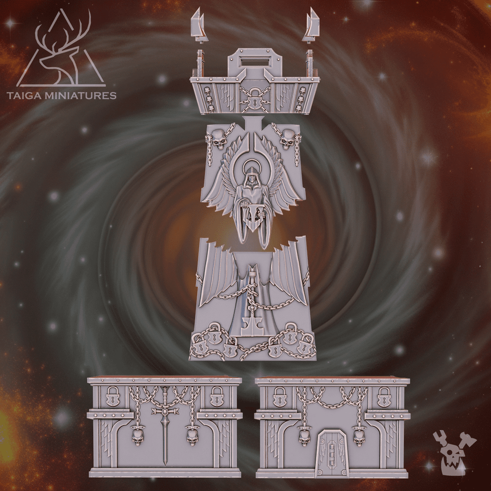 Fortress of Vengeance Conversion Kit, resin conversion bits, 28mm heroic scale unpainted resin, view 10