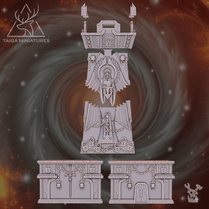 Fortress of Vengeance Conversion Kit, resin conversion bits, 28mm heroic scale unpainted resin, view 10