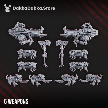 Dark Space Knights Nocturnal Heavy Weapons, Dark Space Knights resin conversion bits, 28mm heroic scale unpainted resin