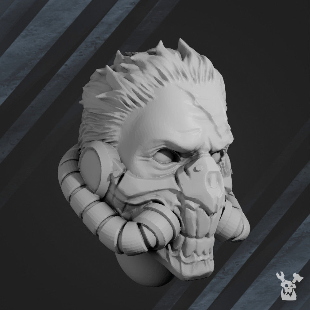 Bloodthirsty Knights Blood Renegades Head Bits Set x10 (10 Units), Bloodthirsty Knights resin conversion bits, 28mm, view 2