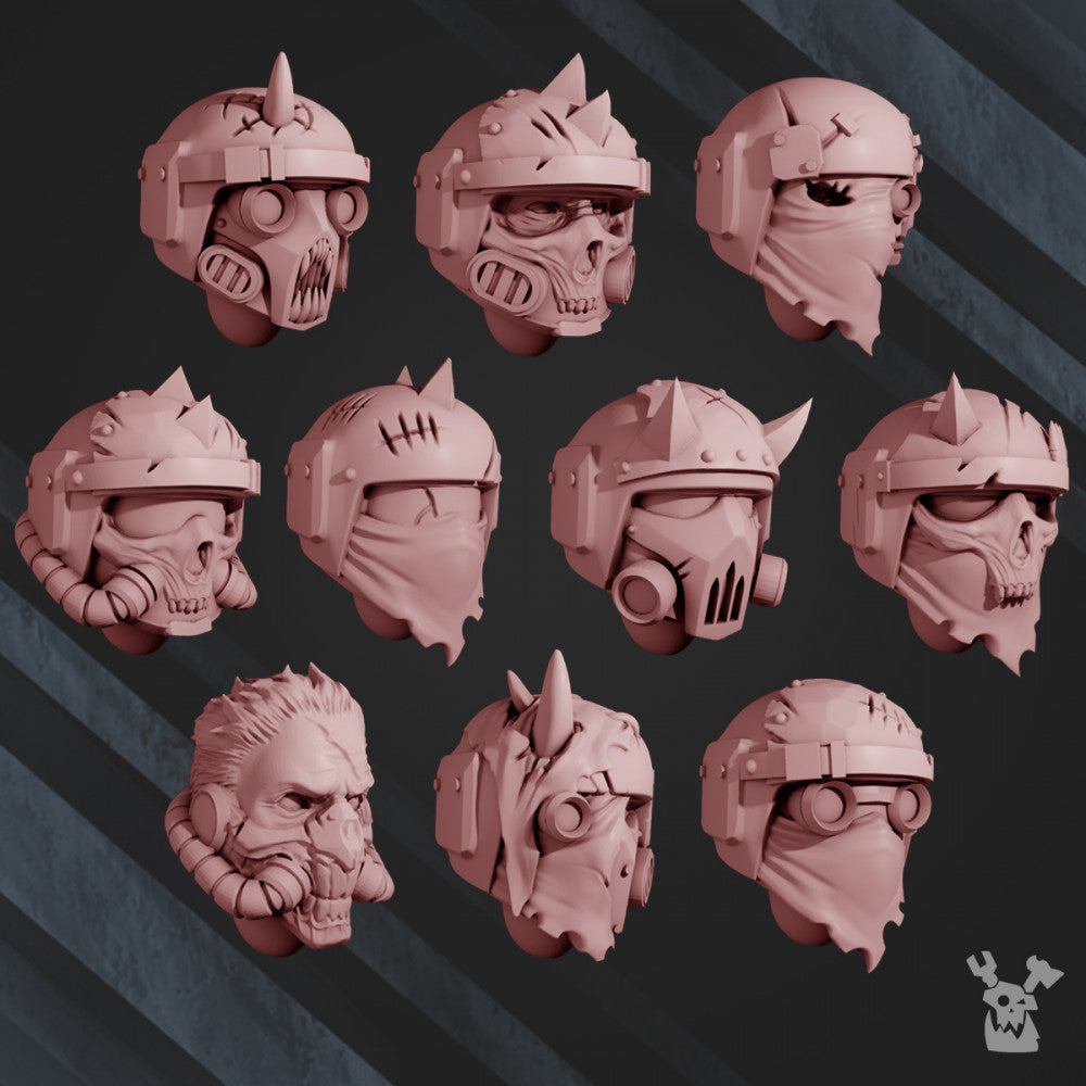 Bloodthirsty Knights Blood Renegades Head Bits Set x10 (10 Units), Bloodthirsty Knights resin conversion bits, 28mm, view 3