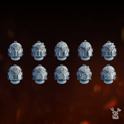 Bloodthirsty Knights Carnage Reapers Heads Set x10 (10 Units), Bloodthirsty Knights resin conversion bits, 28mm, view 2