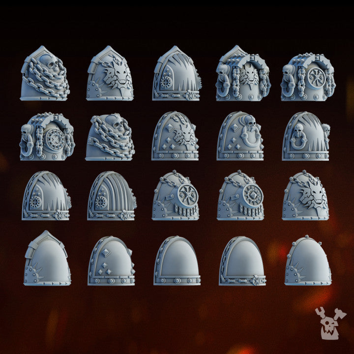 Bloodthirsty Knights Carnage Reapers Shoulder Guards Set x10 (10 Units), Bloodthirsty Knights resin conversion bits, view 3