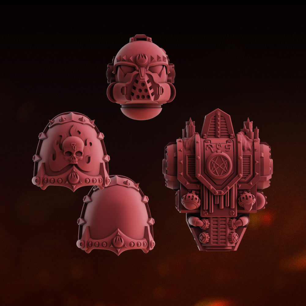 Dark Space Knights Apostate Legions Promo Bits Set, Dark Space Knights resin conversion bits, 28mm heroic scale unpainted