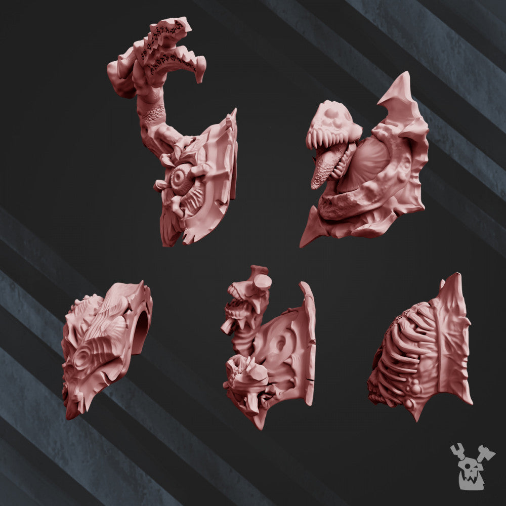 Dark Space Knights CW Corpsemakers Shoulder Pads x10 (10 Units), Dark Space Knights resin conversion bits, 28mm, view 2