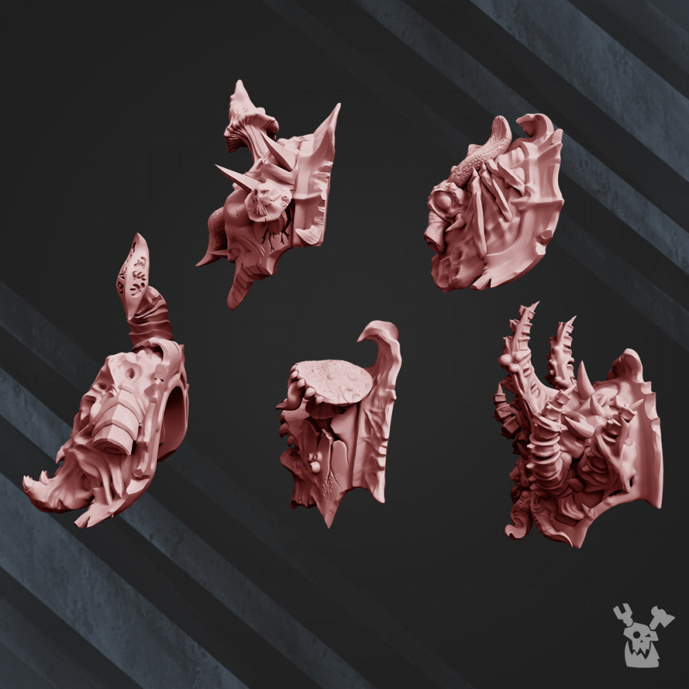 Dark Space Knights CW Corpsemakers Shoulder Pads x10 (10 Units), Dark Space Knights resin conversion bits, 28mm, view 3