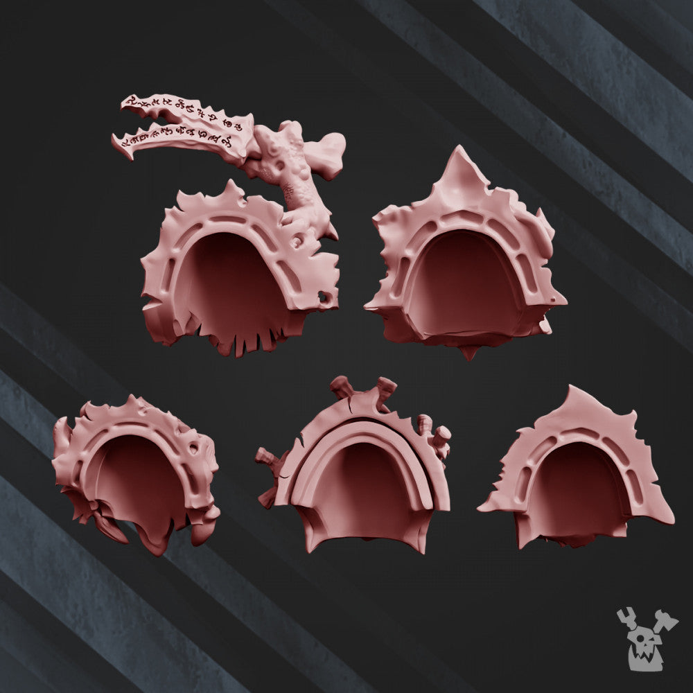 Dark Space Knights CW Corpsemakers Shoulder Pads x10 (10 Units), Dark Space Knights resin conversion bits, 28mm, view 4