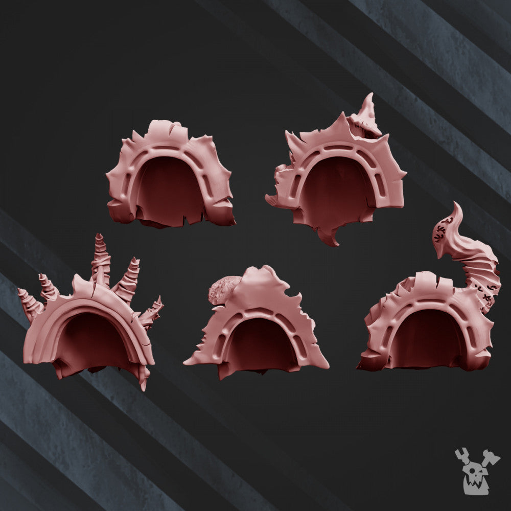 Dark Space Knights CW Corpsemakers Shoulder Pads x10 (10 Units), Dark Space Knights resin conversion bits, 28mm, view 5