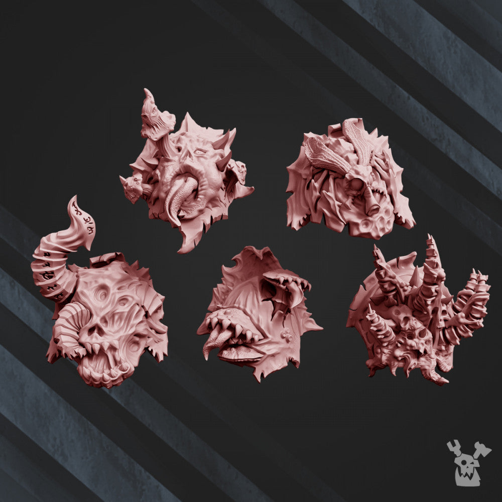 Dark Space Knights CW Corpsemakers Shoulder Pads x10 (10 Units), Dark Space Knights resin conversion bits, 28mm, view 7