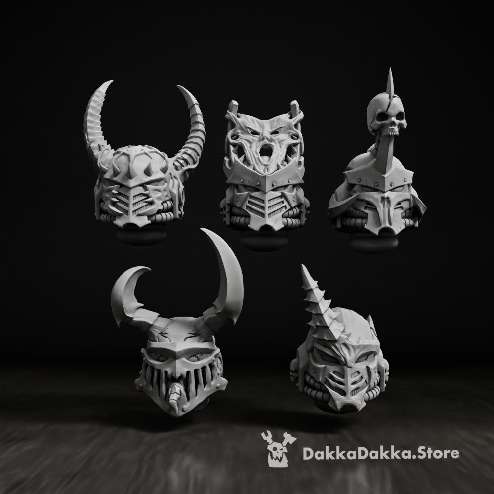 Dark Space Knights CW Predators Head Bits Set x5 (5 Units), Dark Space Knights resin conversion bits, 28mm heroic, view 2