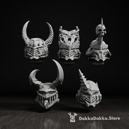 Dark Space Knights CW Predators Head Bits Set x5 (5 Units), Dark Space Knights resin conversion bits, 28mm heroic, view 2