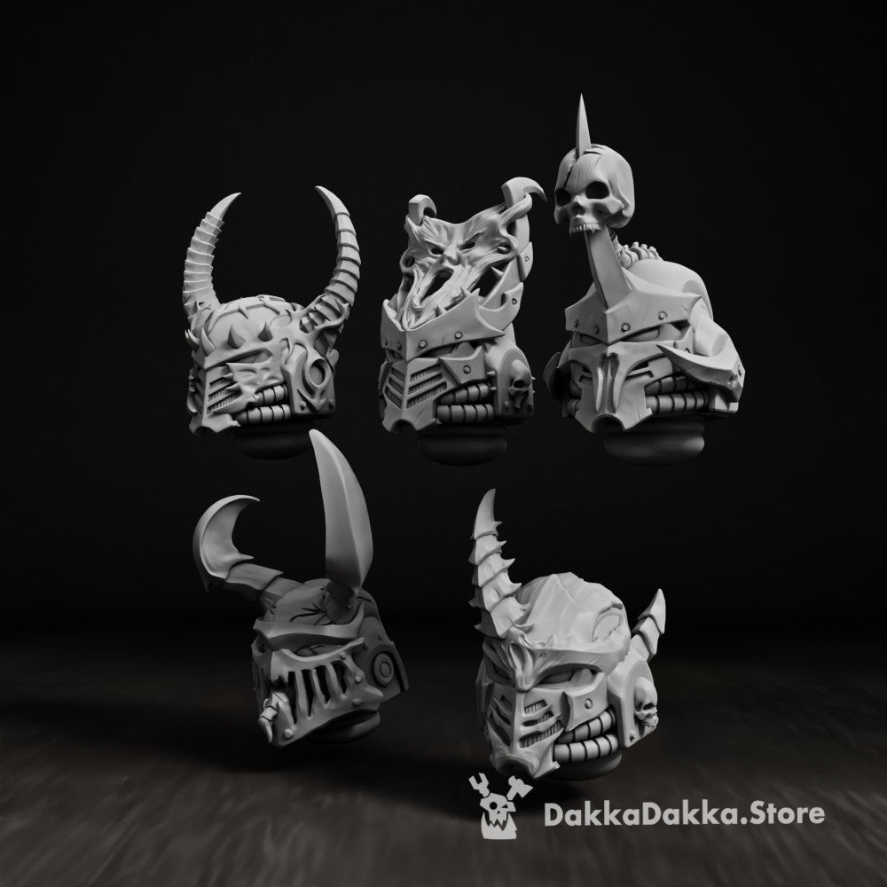 Dark Space Knights CW Predators Head Bits Set x5 (5 Units), Dark Space Knights resin conversion bits, 28mm heroic, view 3