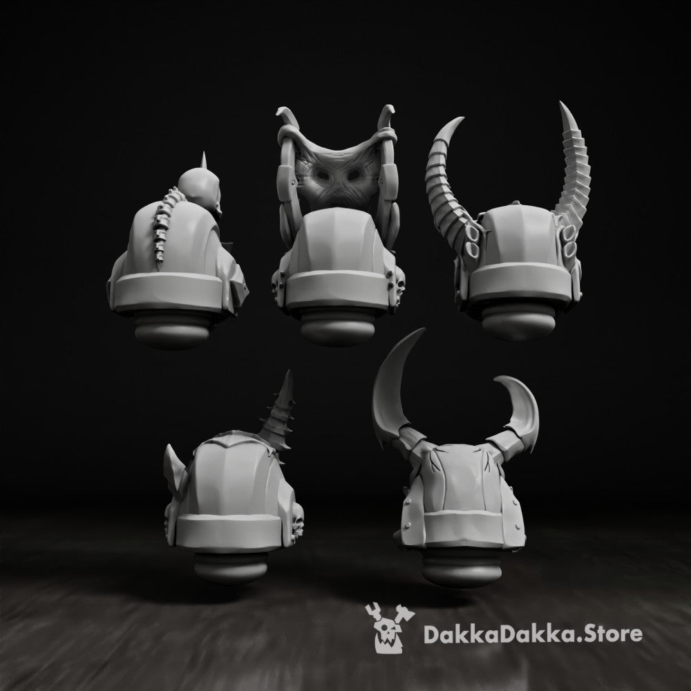 Dark Space Knights CW Predators Head Bits Set x5 (5 Units), Dark Space Knights resin conversion bits, 28mm heroic, view 4