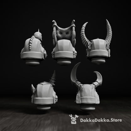 Dark Space Knights CW Predators Head Bits Set x5 (5 Units), Dark Space Knights resin conversion bits, 28mm heroic, view 4