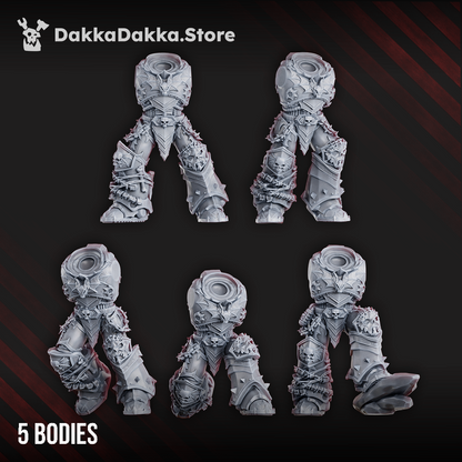 Dark Space Knights Nocturnal Bodies Set No. 1 x5, Dark Space Knights resin conversion bits, 28mm heroic scale unpainted resin