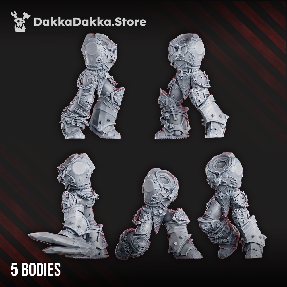 Dark Space Knights Nocturnal Bodies Set No. 1 x5, Dark Space Knights resin conversion bits, 28mm heroic scale, view 2