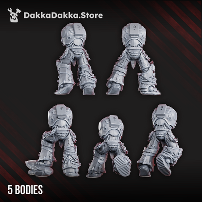 Dark Space Knights Nocturnal Bodies Set No. 1 x5, Dark Space Knights resin conversion bits, 28mm heroic scale, view 3