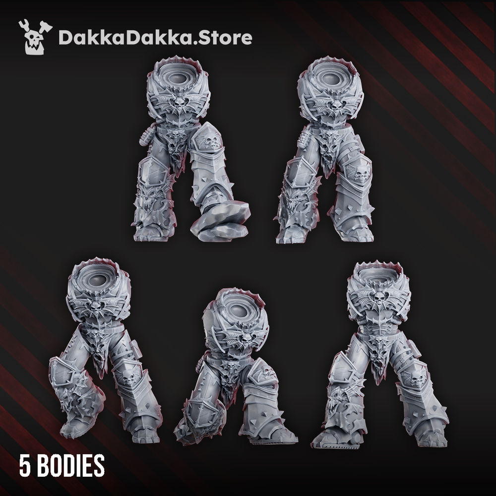 Dark Space Knights Nocturnal Bodies Set No. 2 x5, Dark Space Knights resin conversion bits, 28mm heroic scale unpainted resin