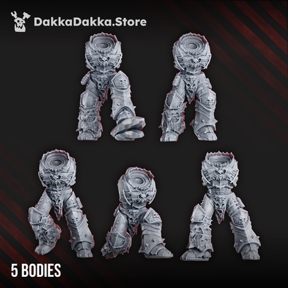 Dark Space Knights Nocturnal Bodies Set No. 2 x5, Dark Space Knights resin conversion bits, 28mm heroic scale unpainted resin
