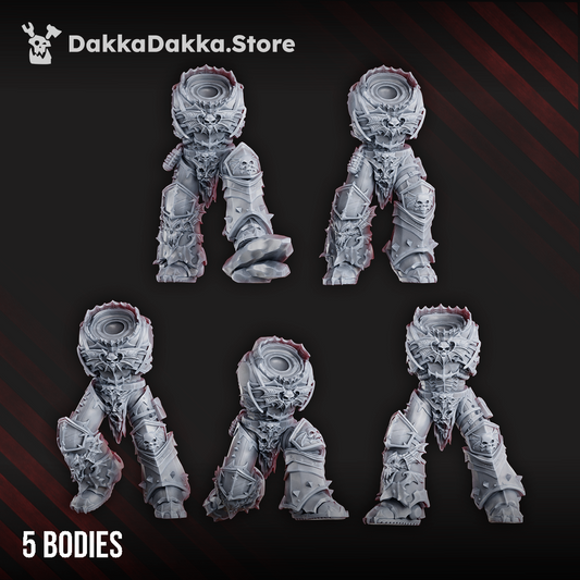 Dark Space Knights Nocturnal Bodies Set No. 2 x5, Dark Space Knights resin conversion bits, 28mm heroic scale unpainted resin