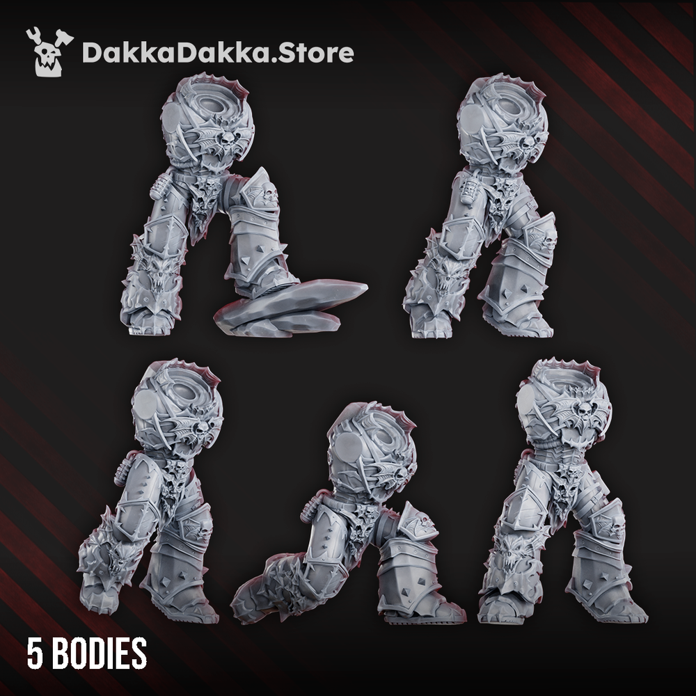 Dark Space Knights Nocturnal Bodies Set No. 2 x5, Dark Space Knights resin conversion bits, 28mm heroic scale, view 2