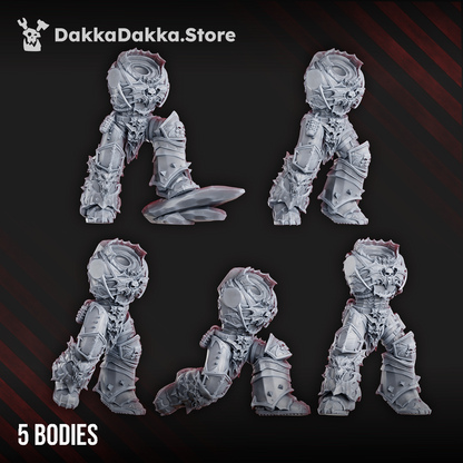 Dark Space Knights Nocturnal Bodies Set No. 2 x5, Dark Space Knights resin conversion bits, 28mm heroic scale, view 2