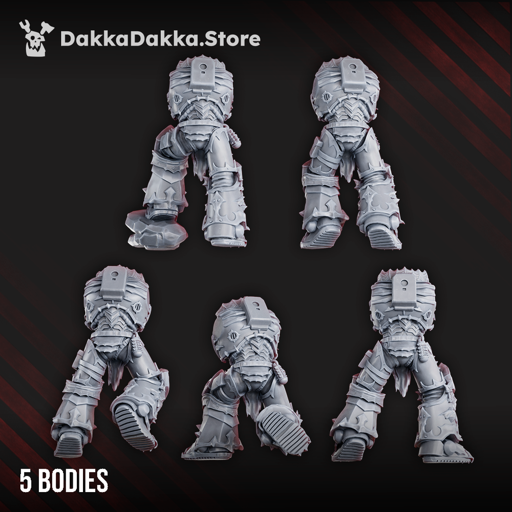 Dark Space Knights Nocturnal Bodies Set No. 2 x5, Dark Space Knights resin conversion bits, 28mm heroic scale, view 3