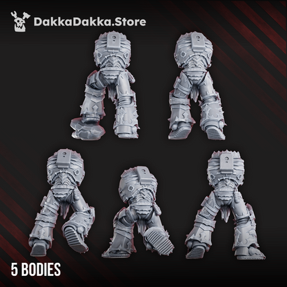 Dark Space Knights Nocturnal Bodies Set No. 2 x5, Dark Space Knights resin conversion bits, 28mm heroic scale, view 3