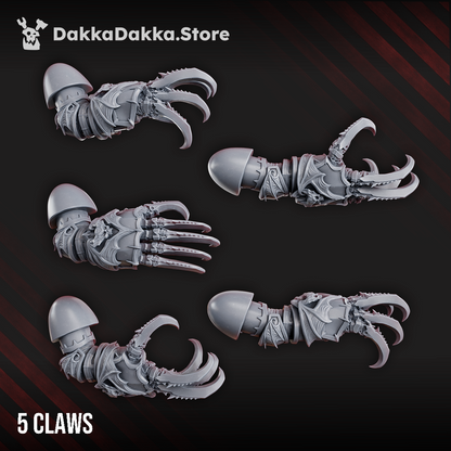 Dark Space Knights Nocturnal Claws Set x5, Dark Space Knights resin conversion bits, 28mm heroic scale unpainted resin
